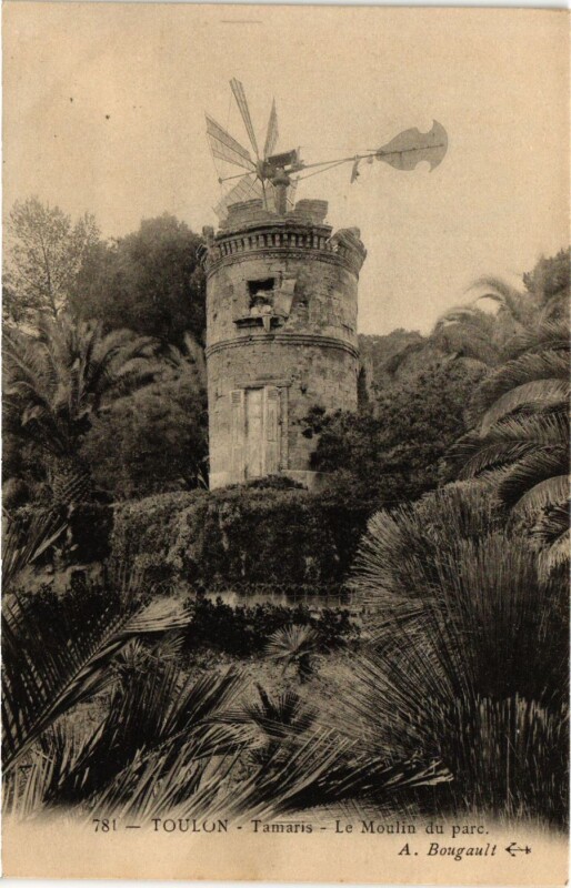 Carte postale ancienne Toulon Tamaris-Le Moulin du parc à Toulon