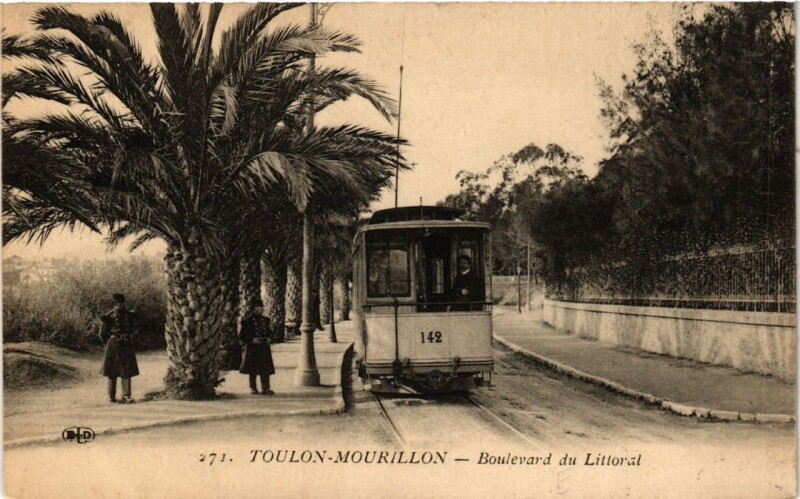 Carte postale ancienne Toulon Mourillon-Boulevard du Littoral à Toulon