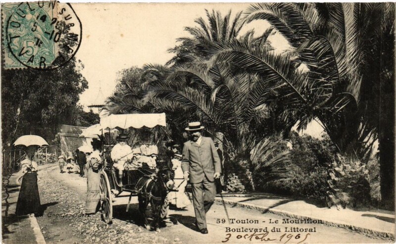 Carte postale ancienne Toulon Le Mourillon-Boulevard Littoral à Toulon