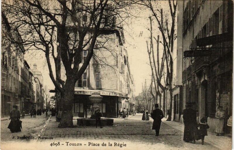 Carte postale ancienne Toulon Place de la Régie à Toulon