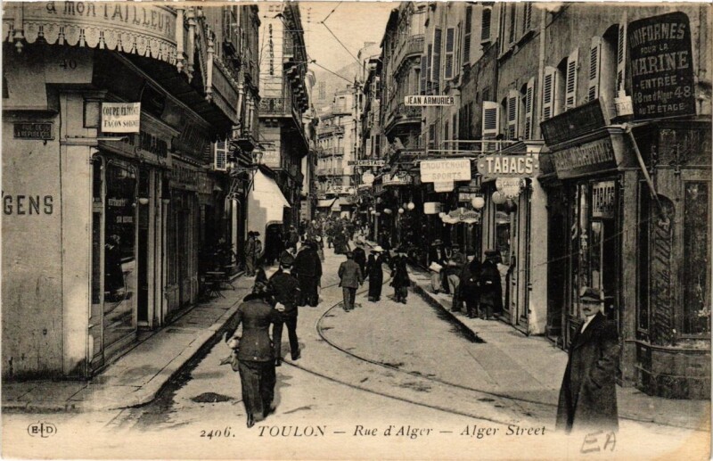 Carte postale ancienne Toulon Rue d'Alger à Toulon