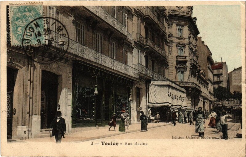 Carte postale ancienne Toulon Rue Racine à Toulon