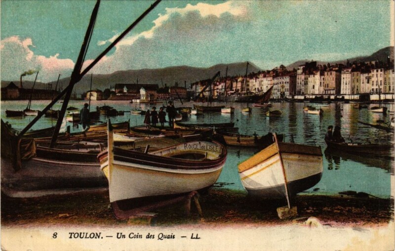 Carte postale ancienne Toulon Un Coin des Quais à Toulon