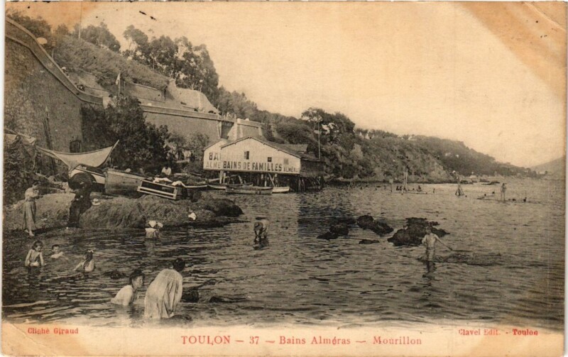 Carte postale ancienne Toulon Mourillon-Bains Alméras à Toulon