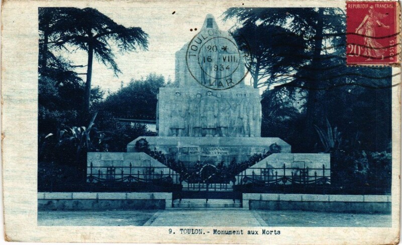 Carte postale ancienne Toulon Monument aux Morts à Toulon