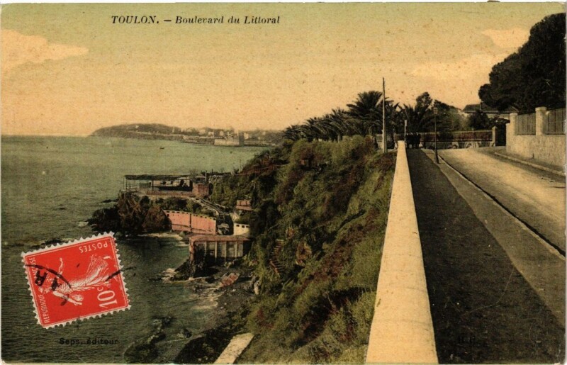 Carte postale ancienne Toulon Boulevard du Littoral à Toulon