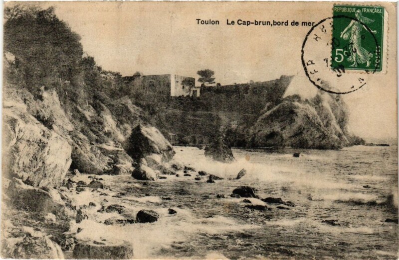 Carte postale ancienne Toulon Le Cap Brun bord de mer à Toulon