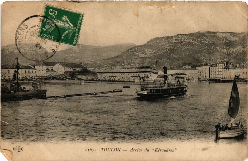 Carte postale ancienne Toulon Arrivé du 'Kéraudren' à Toulon