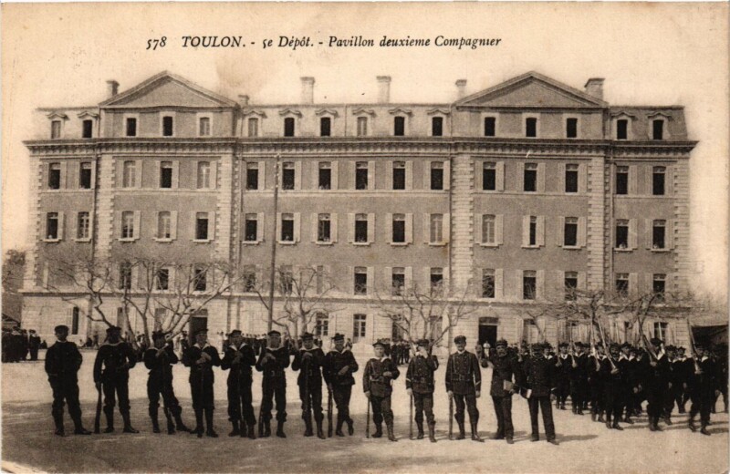 Carte postale ancienne Toulon - Pavillon deuxieme Compagnier à Toulon
