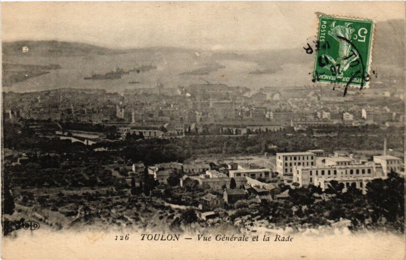 Carte postale ancienne Toulon - Vue générale à Toulon