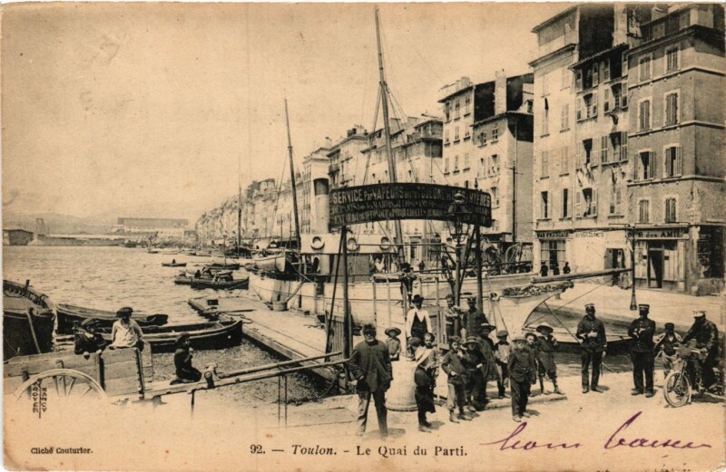 Carte postale ancienne Toulon - Le Quai du Parti à Toulon