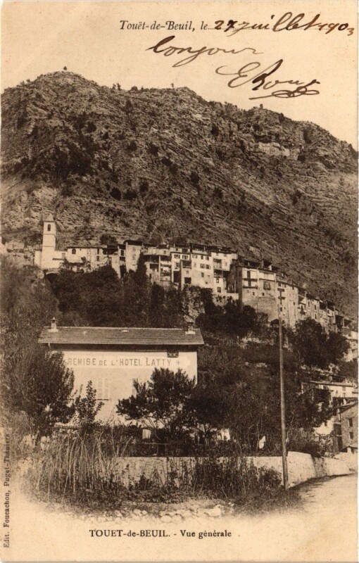 Carte postale ancienne Touet de Beuil - Vue générale