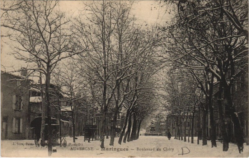 Carte postale ancienne Maringues Boulevard du Chery à Maringues