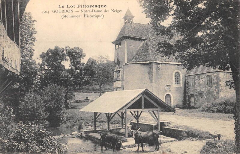 Carte postale ancienne Gourdon - Notre Dame Des Neiges à Gourdon