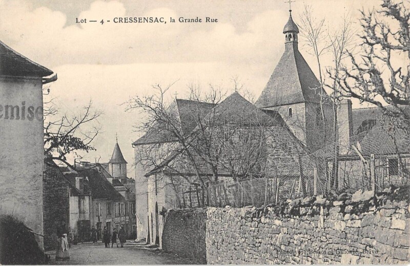 Carte postale ancienne Cressensac - La Grande Rue