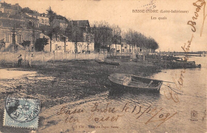 Carte postale ancienne Basse Indre - Les Quais à Indre