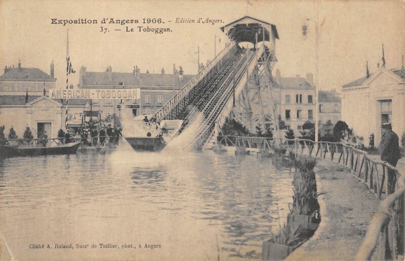 Carte postale ancienne Exposition D'Angers - Le Toboggan à Angers