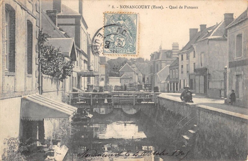 Carte postale ancienne Nonancourt - Quai De Puteaux à Nonancourt