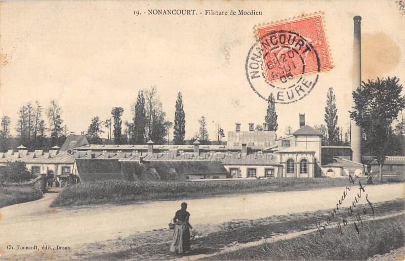 Carte postale ancienne Nonancourt - Filature De Mocdieu à Nonancourt