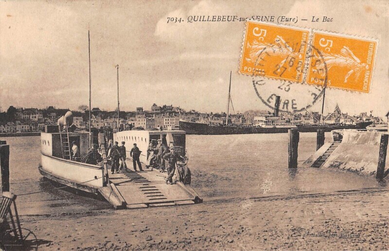 Carte postale ancienne Quillebeuf Sur Seine - Le Bac à Quillebeuf-sur-Seine