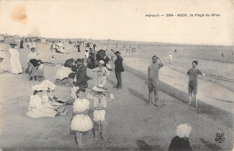 Carte postale ancienne Agde - La Plage Du Grau à Agde