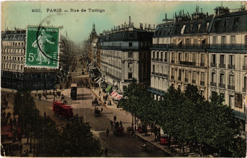 Carte postale ancienne Paris 3e Paris-Rue de Turbigo à Paris 3e