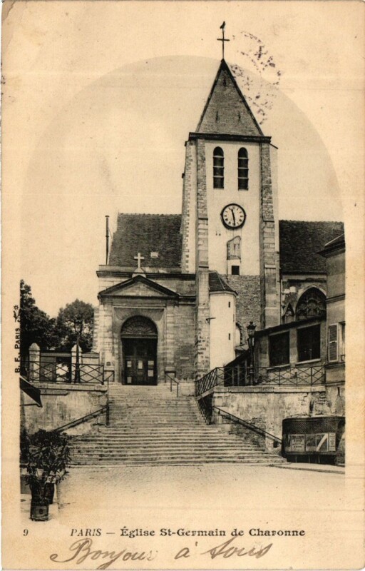 Carte postale ancienne Eglise Saint-Germain de Charonne à Paris 20e
