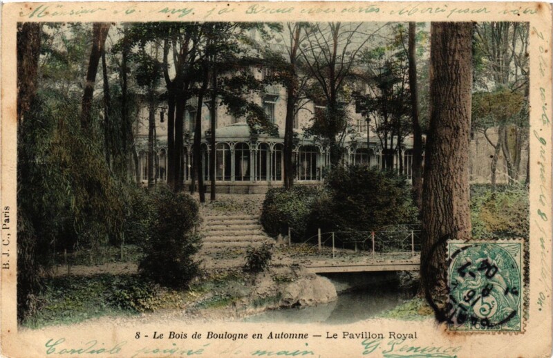 Carte postale ancienne Le Bois de Boulogne en Automne - Le Pavillon Royal à Paris 16e