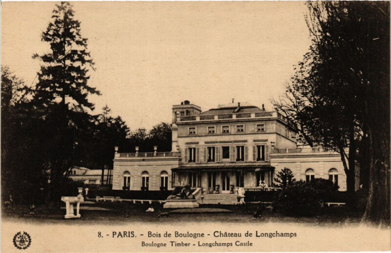 Carte postale ancienne Bois de Boulogne - Château de Longchamps à Paris 16e
