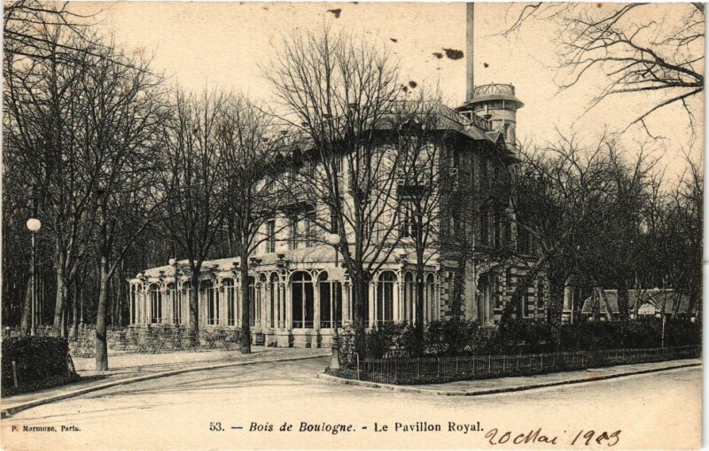Carte postale ancienne Bois de Boulogne - Le Pavillon Royal à Paris 16e