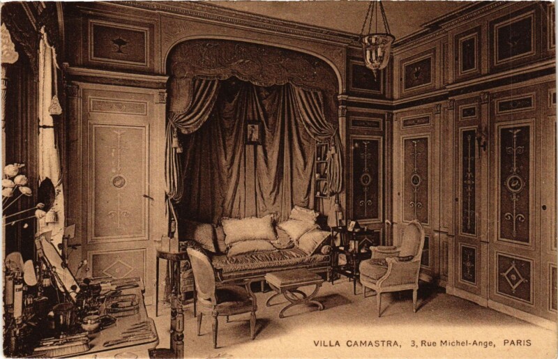 Carte postale ancienne Villa Camastra - Rue Michel-Ange à Paris 16e