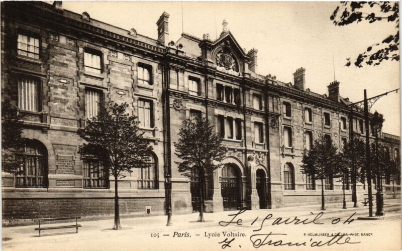 Carte postale ancienne Paris 11e Paris-Lycée Voltaire à Paris 11e