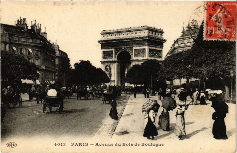 Carte postale ancienne Avenue du Bois de Boulogne à Paris 16e