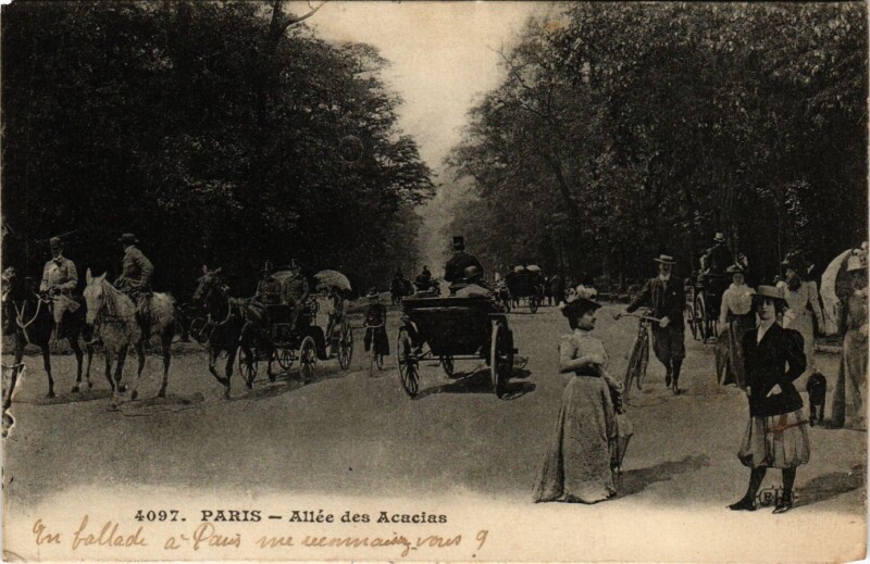 Carte postale ancienne Allée des Acacias à Paris 16e