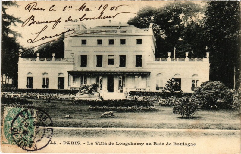 Carte postale ancienne La Villa de Longchamp au Bois de Boulogne à Paris 16e