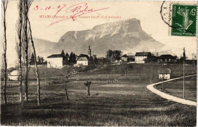 Carte postale ancienne Myans - Mont Granier à Myans