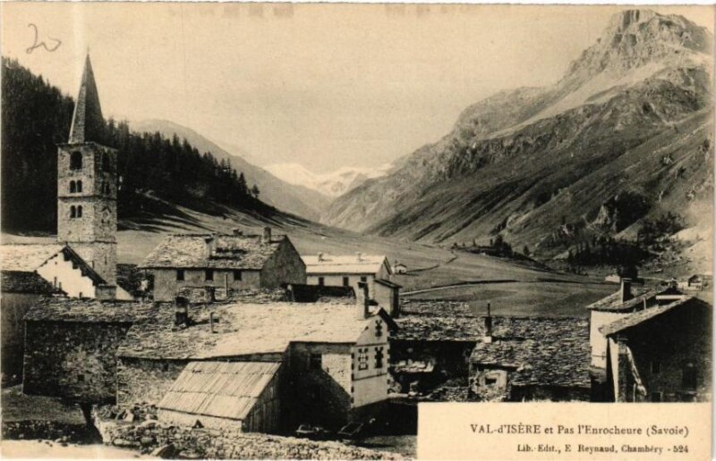 Carte postale ancienne Val d'Isere et Pas l'Enrocheure