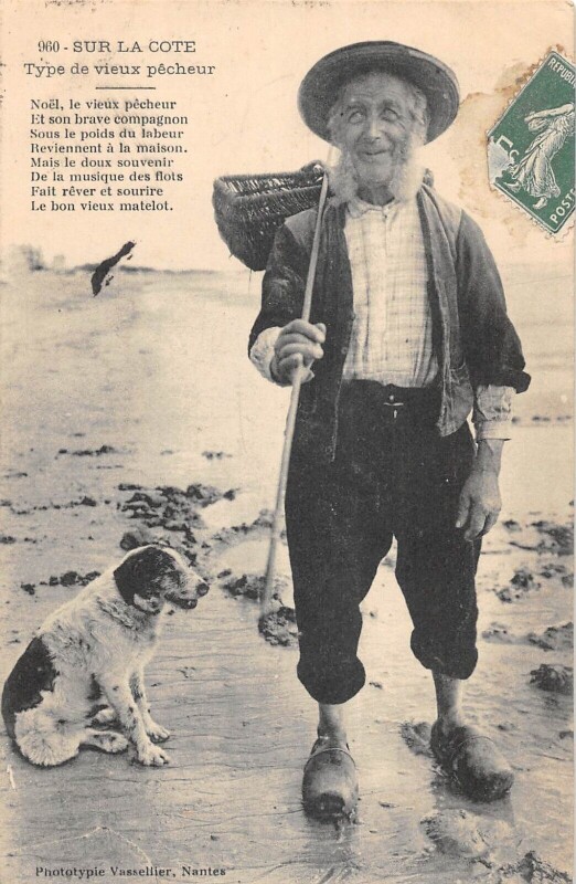 Carte postale ancienne Sur La Cote - Type De Vieux Pecheur