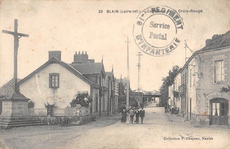 Carte postale ancienne Blain - Carrefour De La Croix Rouge à Blain