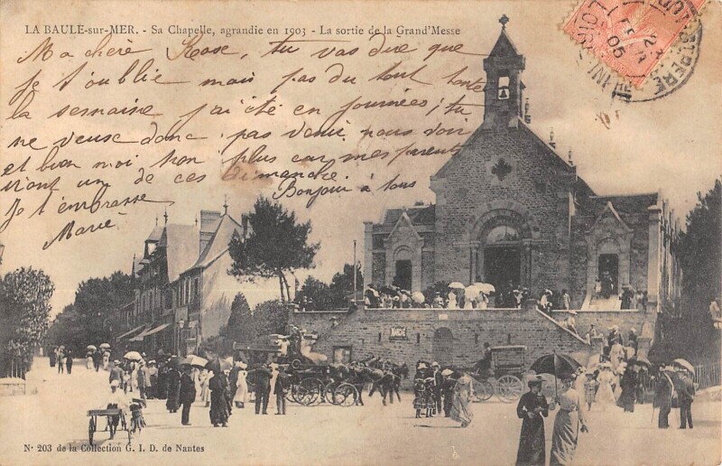 Carte postale ancienne La Baule Sur Mer - Sa Chapelle Agrandie En 1903