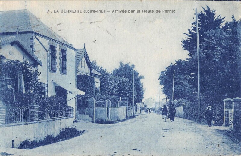 Carte postale ancienne La Bernerie - Arrivee Par La Route De Pornic à Pornic