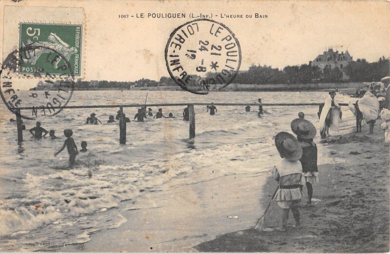 Carte postale ancienne Le Pouliguen - L'Heure Du Bain au Pouliguen