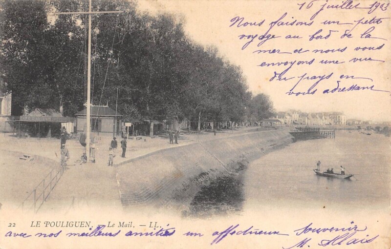 Carte postale ancienne Le Pouliguen - Le Mail au Pouliguen