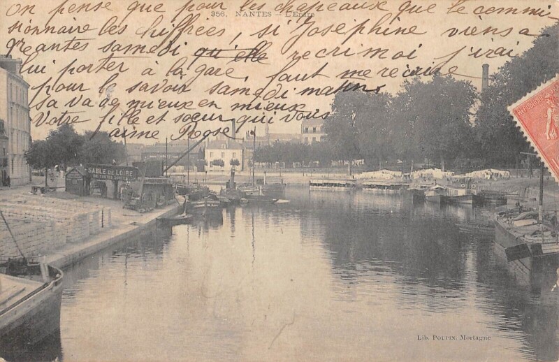Carte postale ancienne Nantes - L'Erdre à Nantes