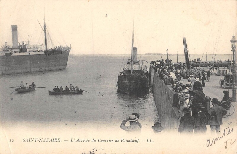Carte postale ancienne Saint Nazaire - L'Arrivee Du Courrier De Paimpoeuf à Saint-Nazaire
