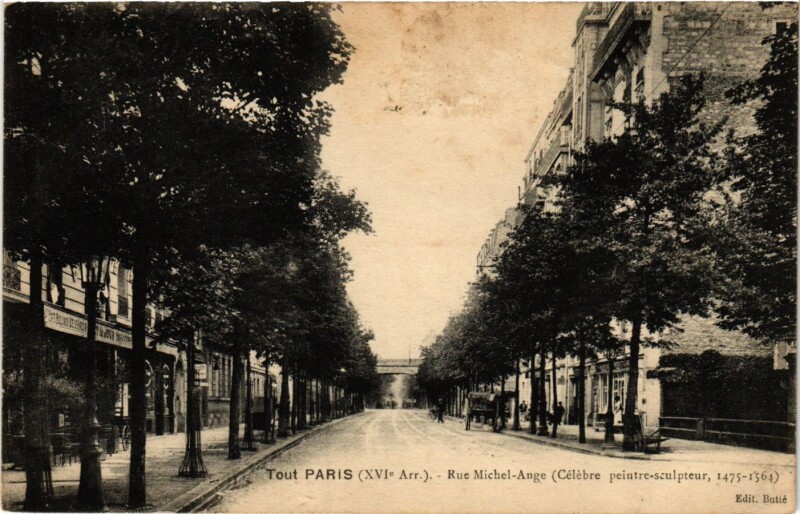Carte postale ancienne Rue Michel Ange à Paris 16e