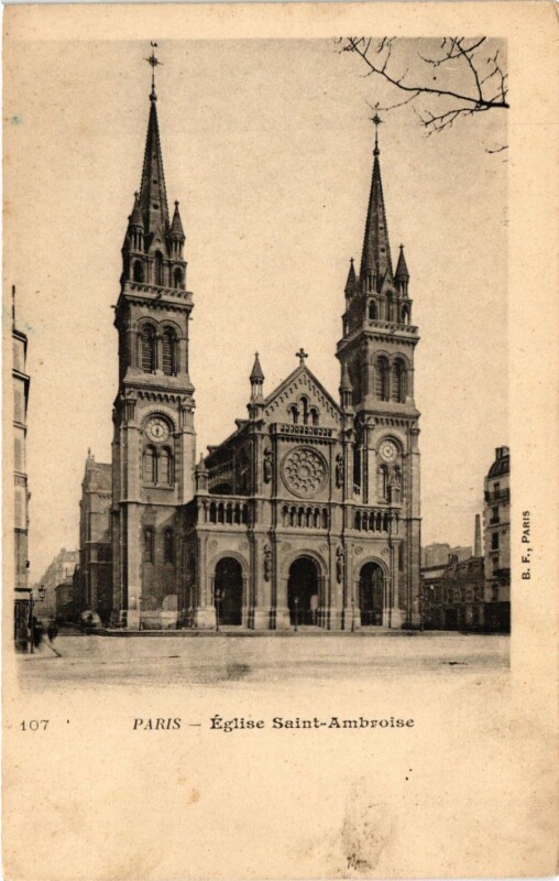 Carte postale ancienne Paris 11e Paris-Eglise Saint Ambroise à Paris 11e