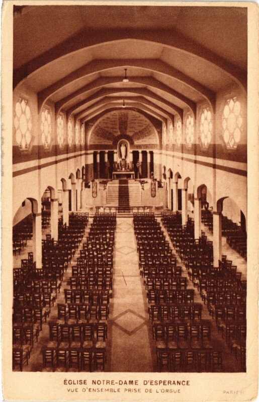 Carte postale ancienne Paris 11e Paris-Eglise Notre-Dame d'Esperance, vue d'ensemble à Paris 11e