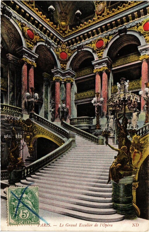 Carte postale ancienne Paris 9e - Le Grand Escalier de l'Opera à Paris 9e