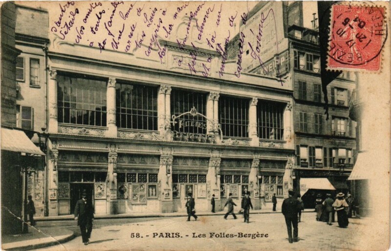 Carte postale ancienne Les Folies Bergères à Paris 9e